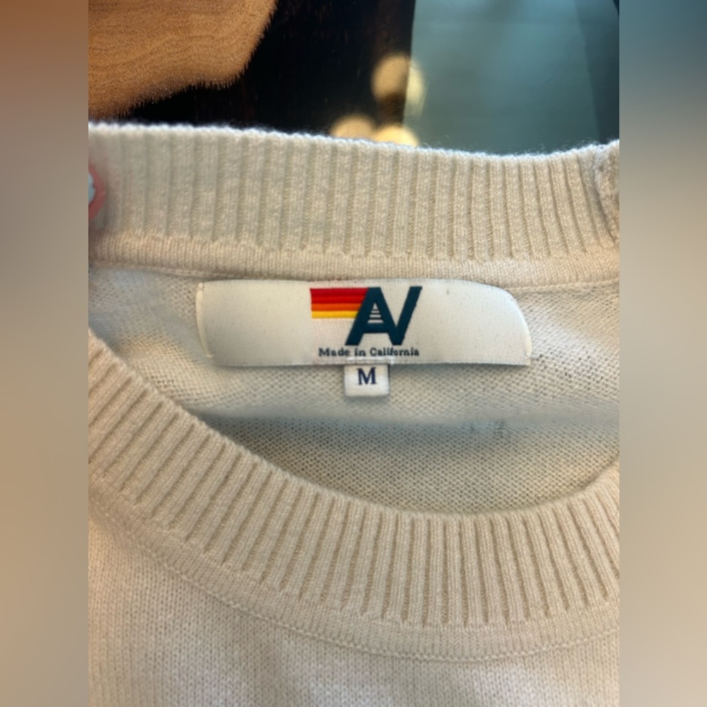 UNISEX BOLT CASHMERE LIGHT SWEATER - VINTAGE WHITE // BLACK BOLT SIZE MEDIUM - Picture 6 of 7